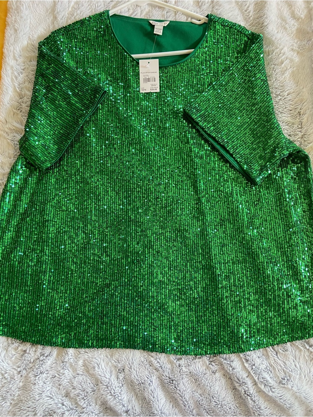 Cato Green Sequin Top